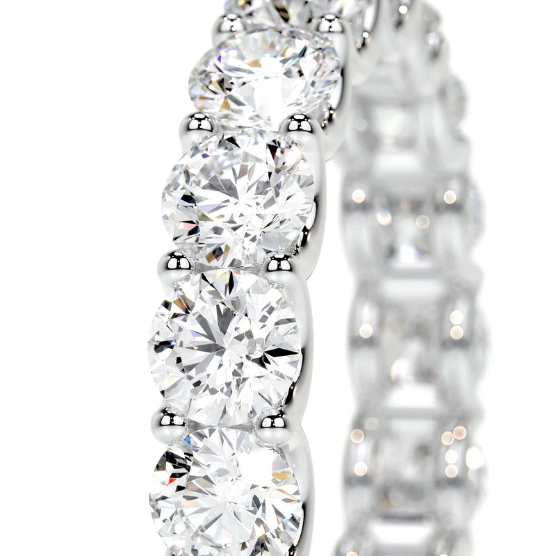 White :: full eternity lab grown diamond ring round cut bridal stacking band