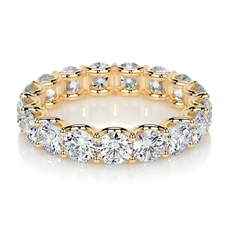 Yellow :: classic full eternity lab grown diamond ring round brilliant cut band