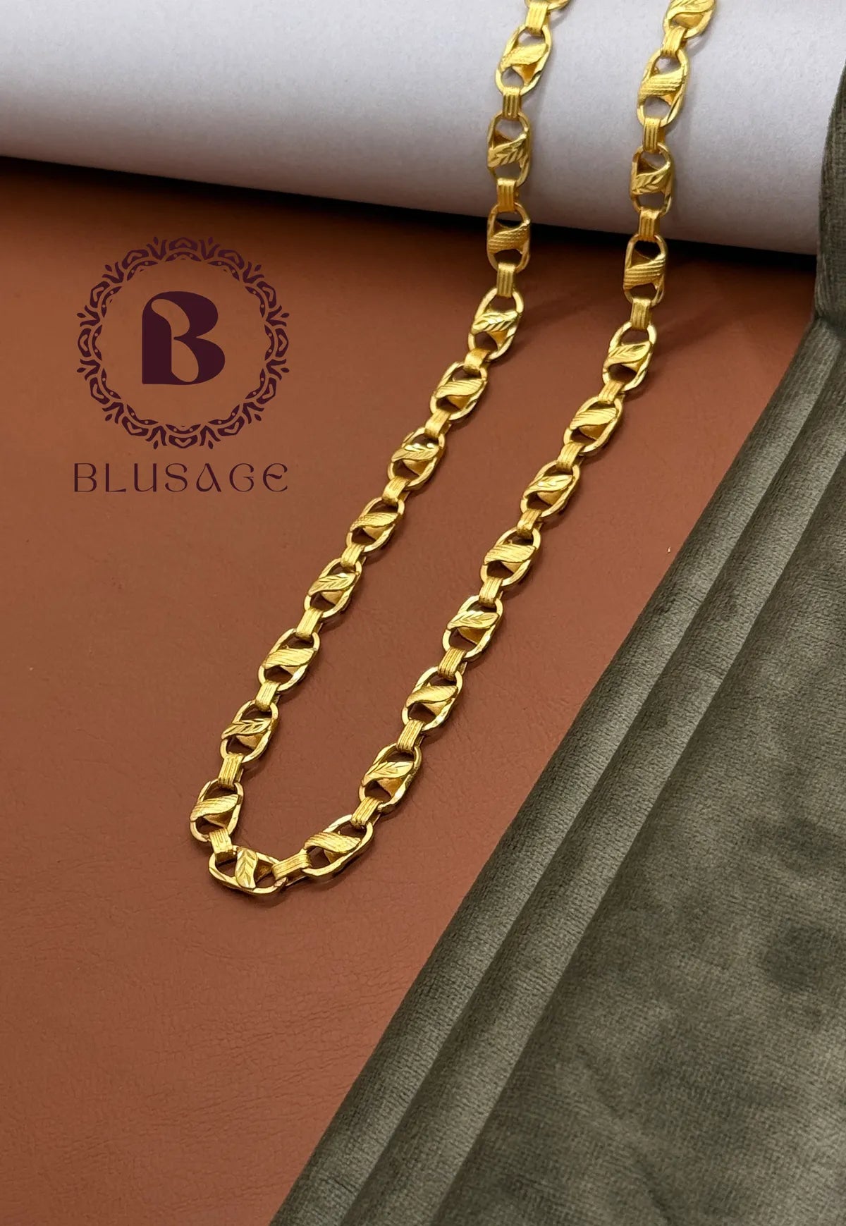 Elegant Classical Leaf Nawabi Lotus Chain for Man & Adults