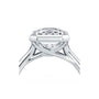 Common :: IGI certified 3.08ct emerald diamond bezel ring in gold detailed shot