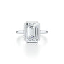 Common :: Lioren 3.08ct emerald bezel lab grown diamond engagement ring IGI certified close up view