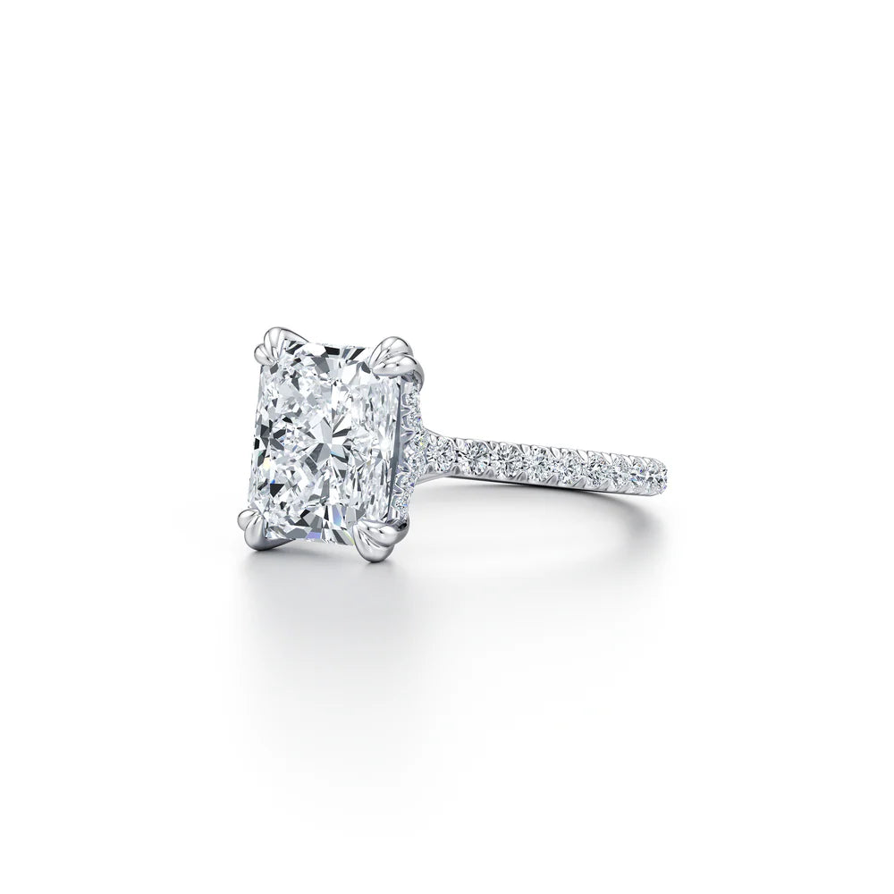 Common :: Radiant pave lab grown diamond engagement ring 3.45 carat by Unii Jewels product image