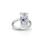 Common :: IGI certified 3.45ct radiant diamond pave ring in gold detailed shot