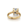 Common :: Elegant round cut solitaire engagement ring with lab grown diamond side angle view