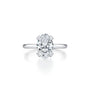 Common :: Kaelune 2.10ct oval solitaire lab grown diamond engagement ring IGI certified close up view