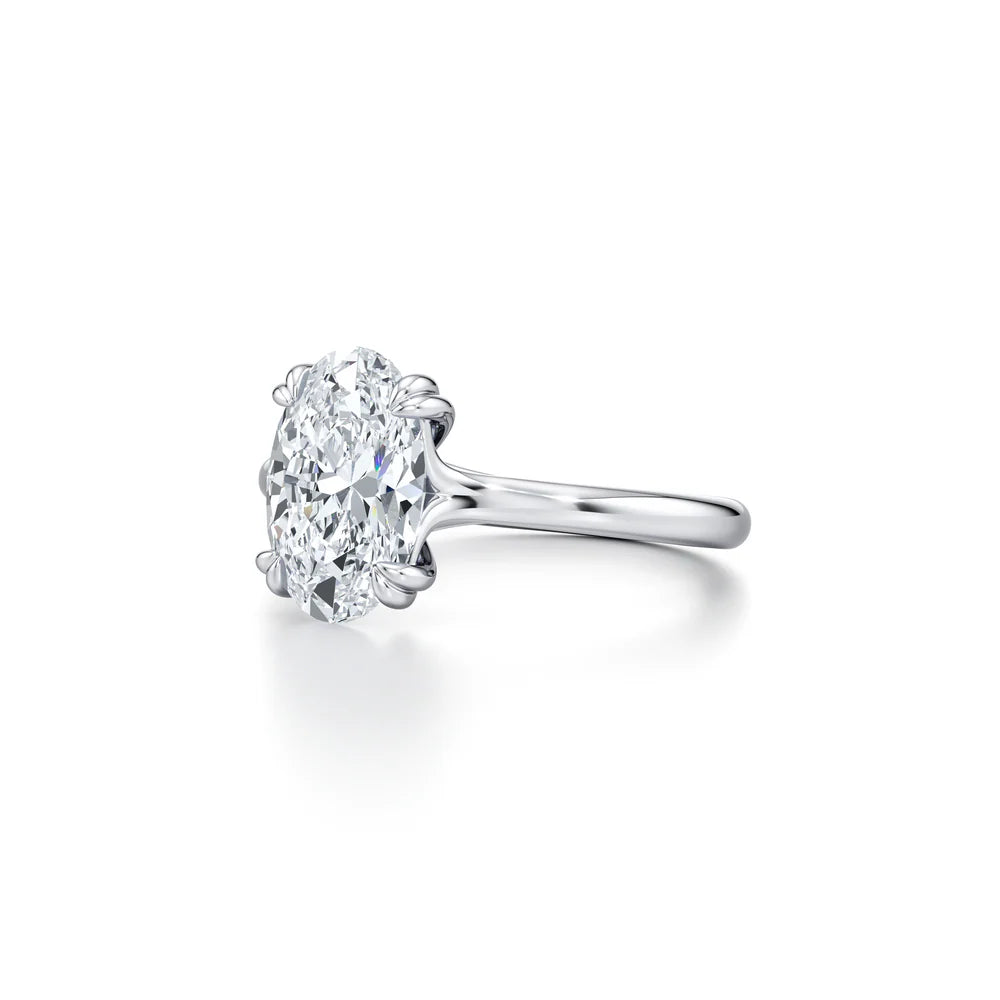 Common :: IGI certified 2.10ct oval diamond solitaire ring in gold detailed shot