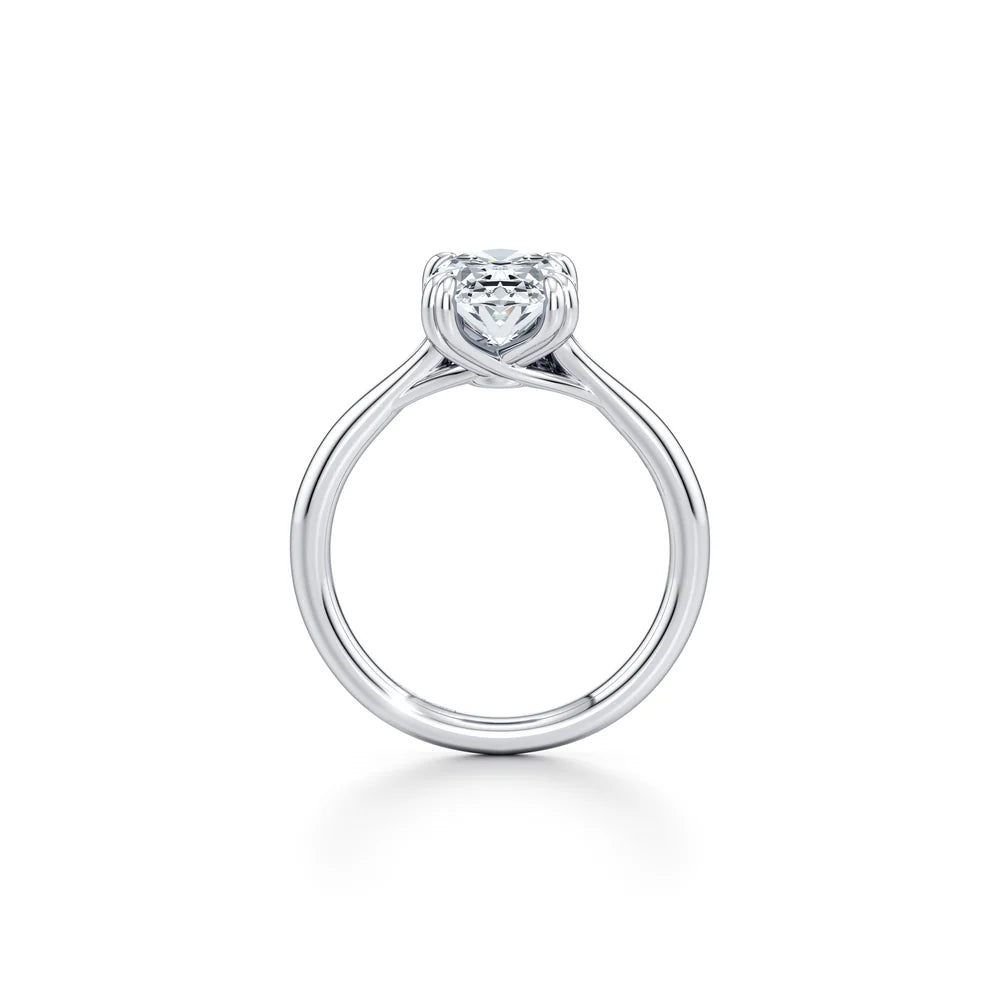 Common :: Kaelune oval lab diamond ring prong setting macro product photo