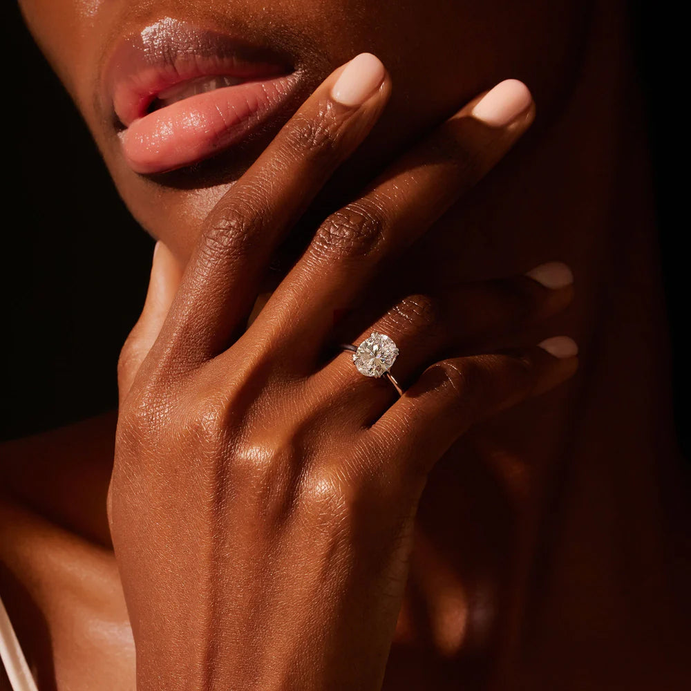 Common :: Oval solitaire lab grown diamond engagement ring 2.10 carat by Unii Jewels product image