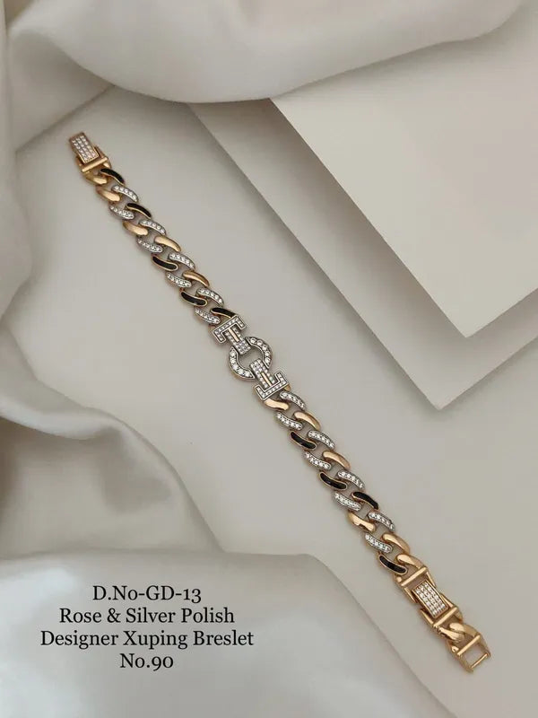 Rose Gold & Silver Polish Designer Xuping Bracelet