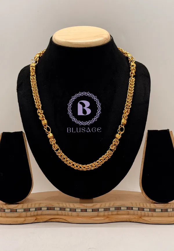 Glamorous Design Gold Plated Rajwadi Chain for Men