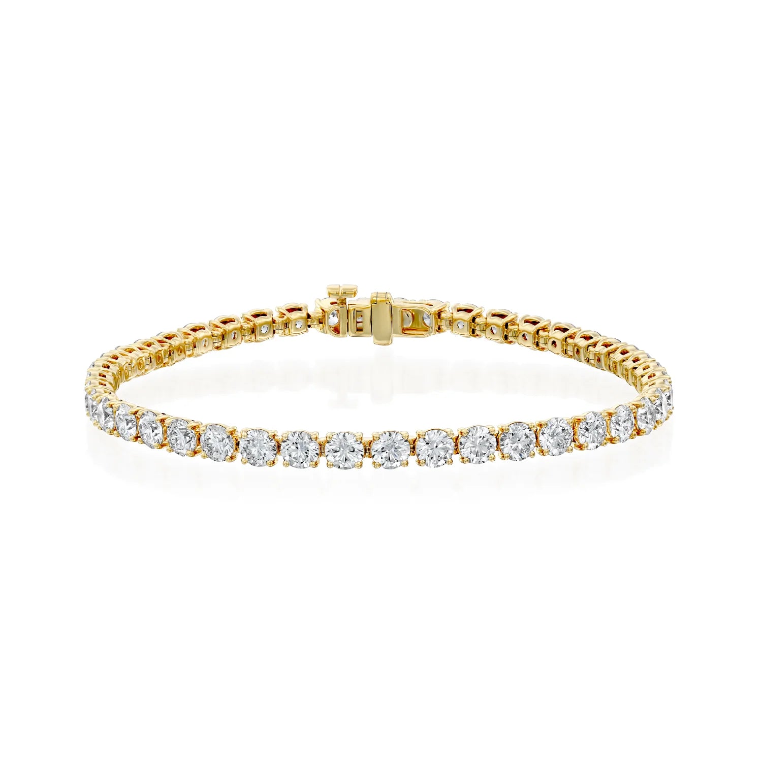yellow :: 7 carat round lab grown diamond tennis bracelet IGI certified
