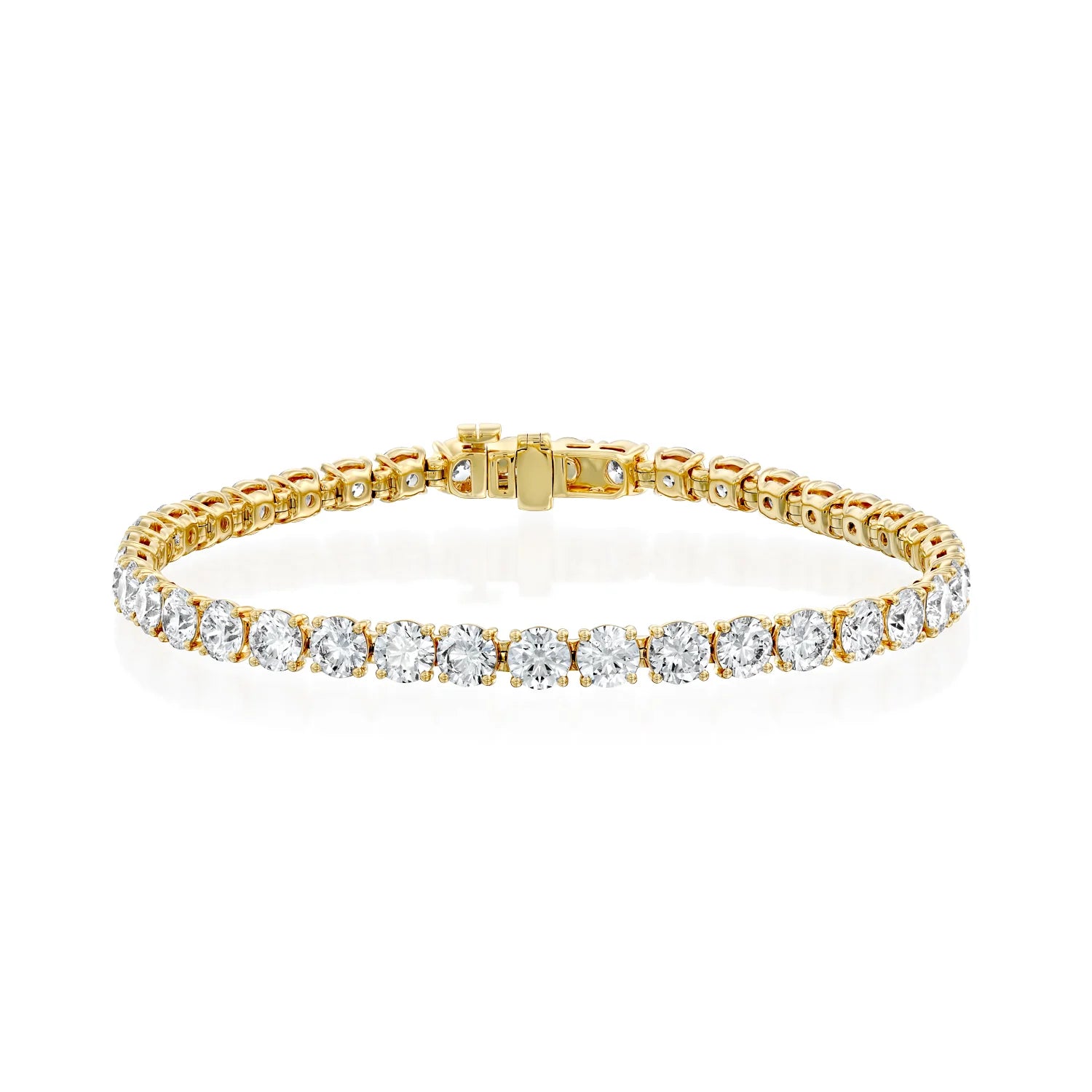 yellow :: 9 carat round lab grown diamond tennis bracelet IGI certified