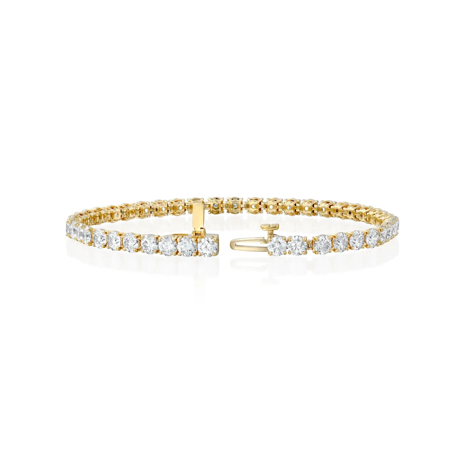 yellow :: 7ct lab grown diamond tennis bracelet round brilliant diamonds
