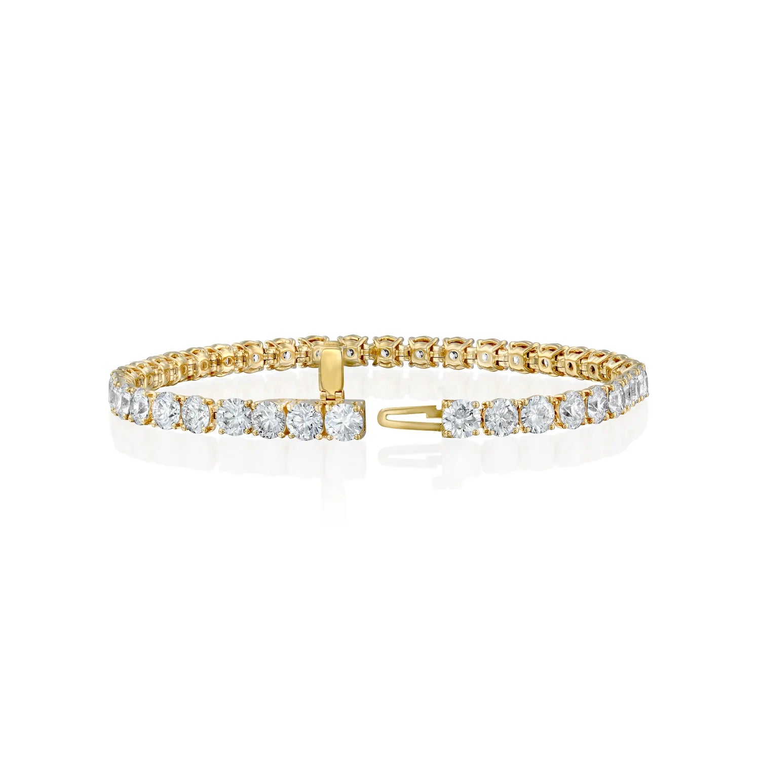yellow :: 9ct lab grown diamond tennis bracelet round brilliant diamonds
