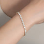 yellow :: 9 carat fine jewelry round lab grown diamond bracelet