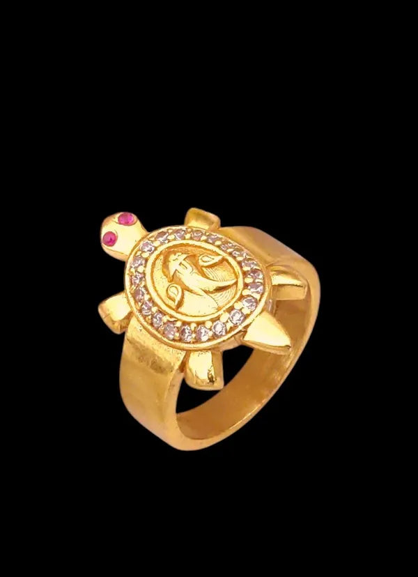 Ganpatiji in tortoise shape Ring for Men