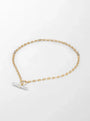 Common :: Round lab grown diamond necklace with GH VS diamonds and elegant T-Bar chain styling.