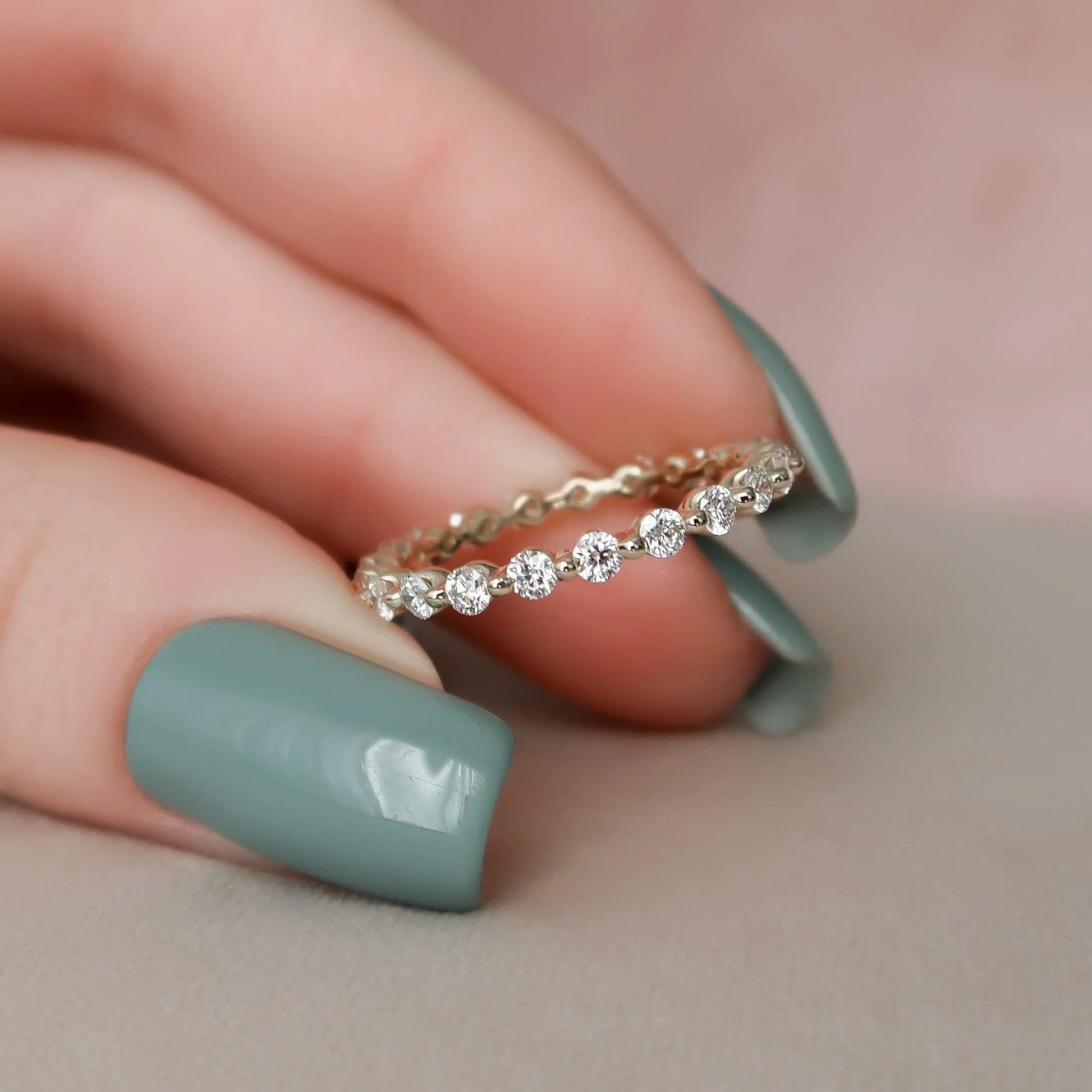 Round Lab Grown Diamond Shared Prong Eternity Band, EF Color, VS Clarity, IGI Certified Ring