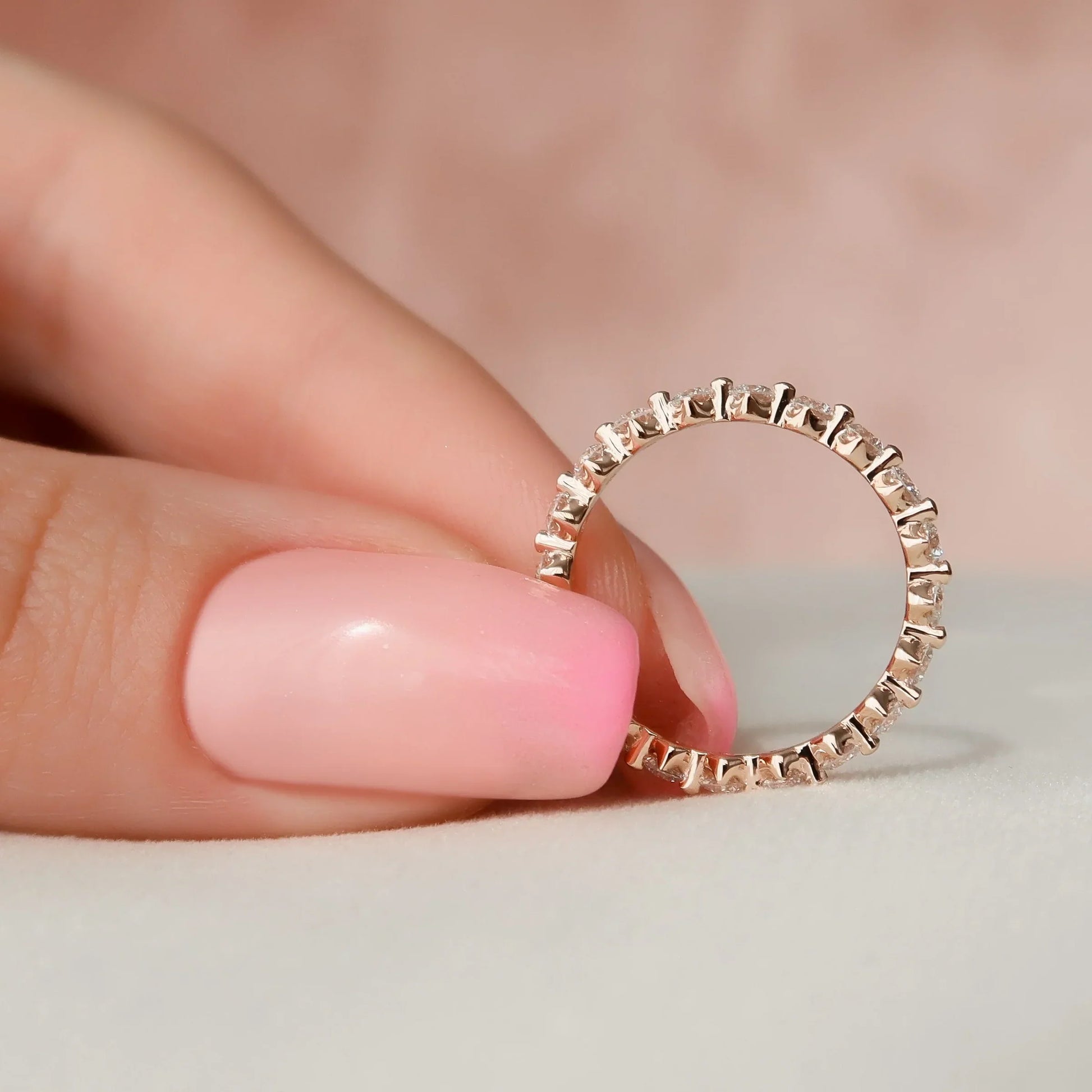 Round Lab Grown Diamond Shared Prong Eternity Band, EF Color, VS Clarity, IGI Certified Ring