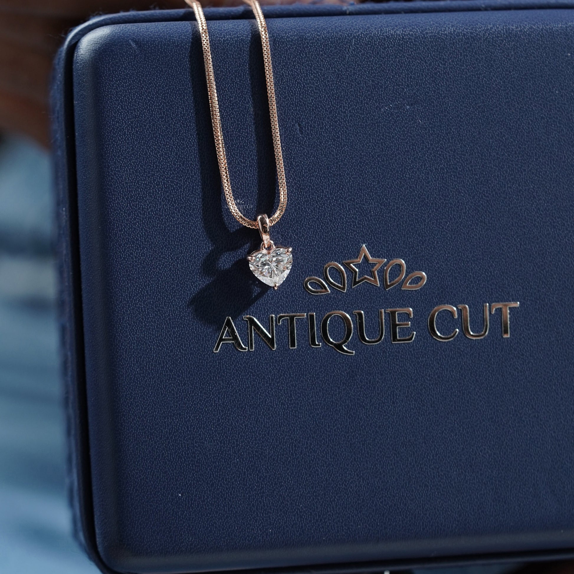 1.00ct Heart Lab Grown Diamond Pendant Necklace | Rose Gold Solitaire with Chain | IGI Certified