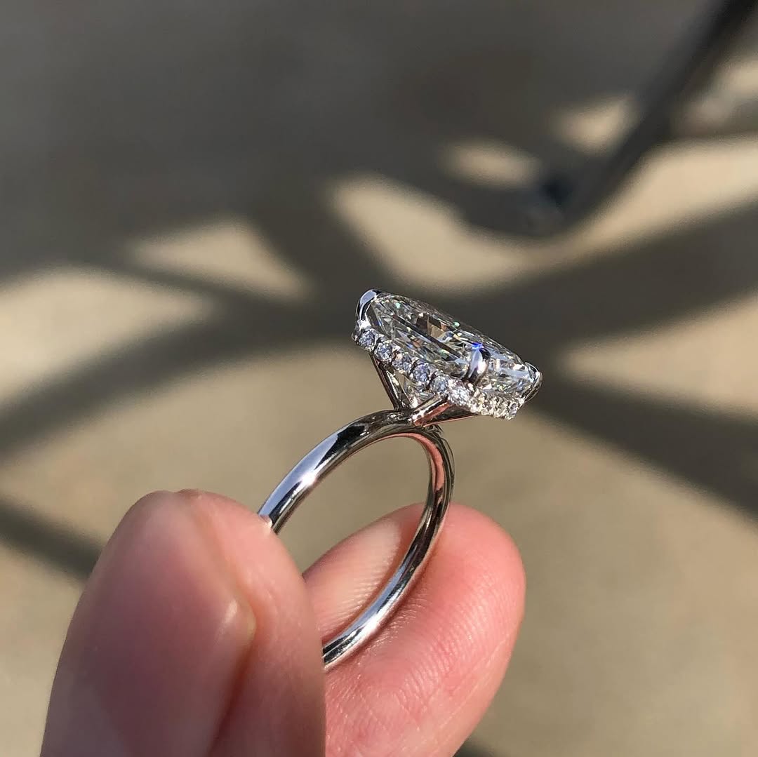 Radiant 3.30tcw Lab Grown Diamond Hidden Halo Ring | IGI Certified | DEF VVS–VS