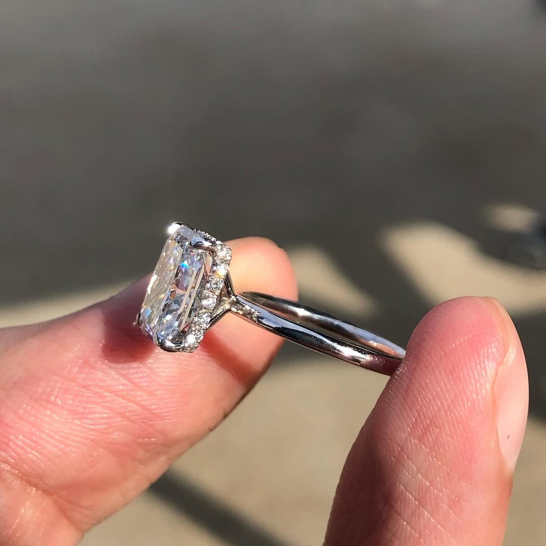 Radiant 3.30tcw Lab Grown Diamond Hidden Halo Ring | IGI Certified | DEF VVS–VS