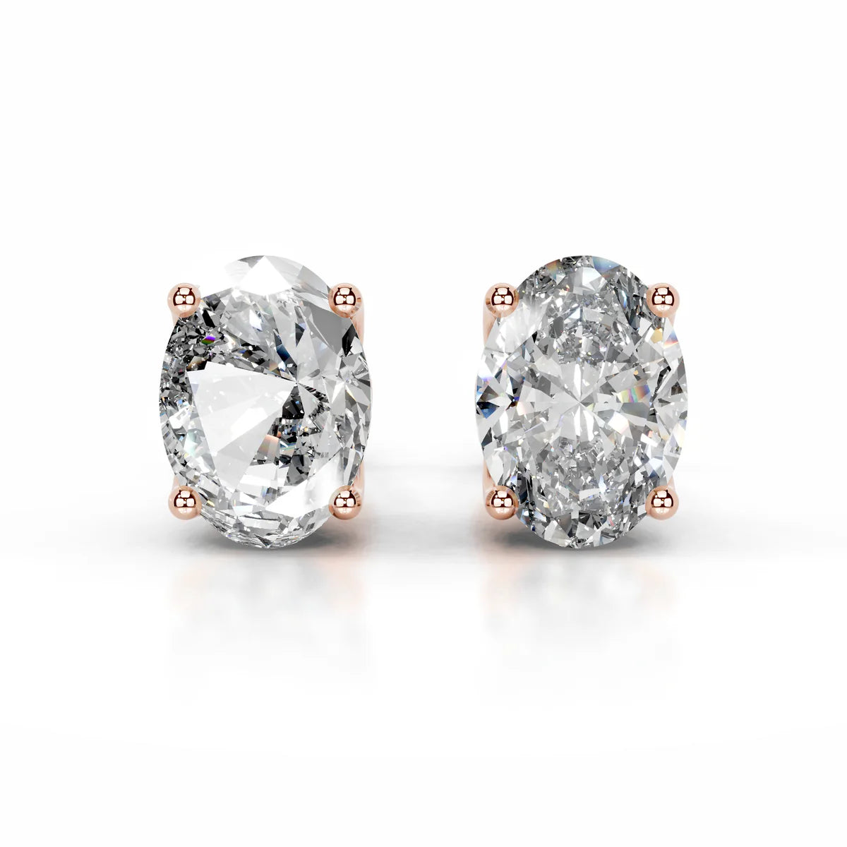 Rose :: round diamond earrings IGI certified lab grown fine jewelry