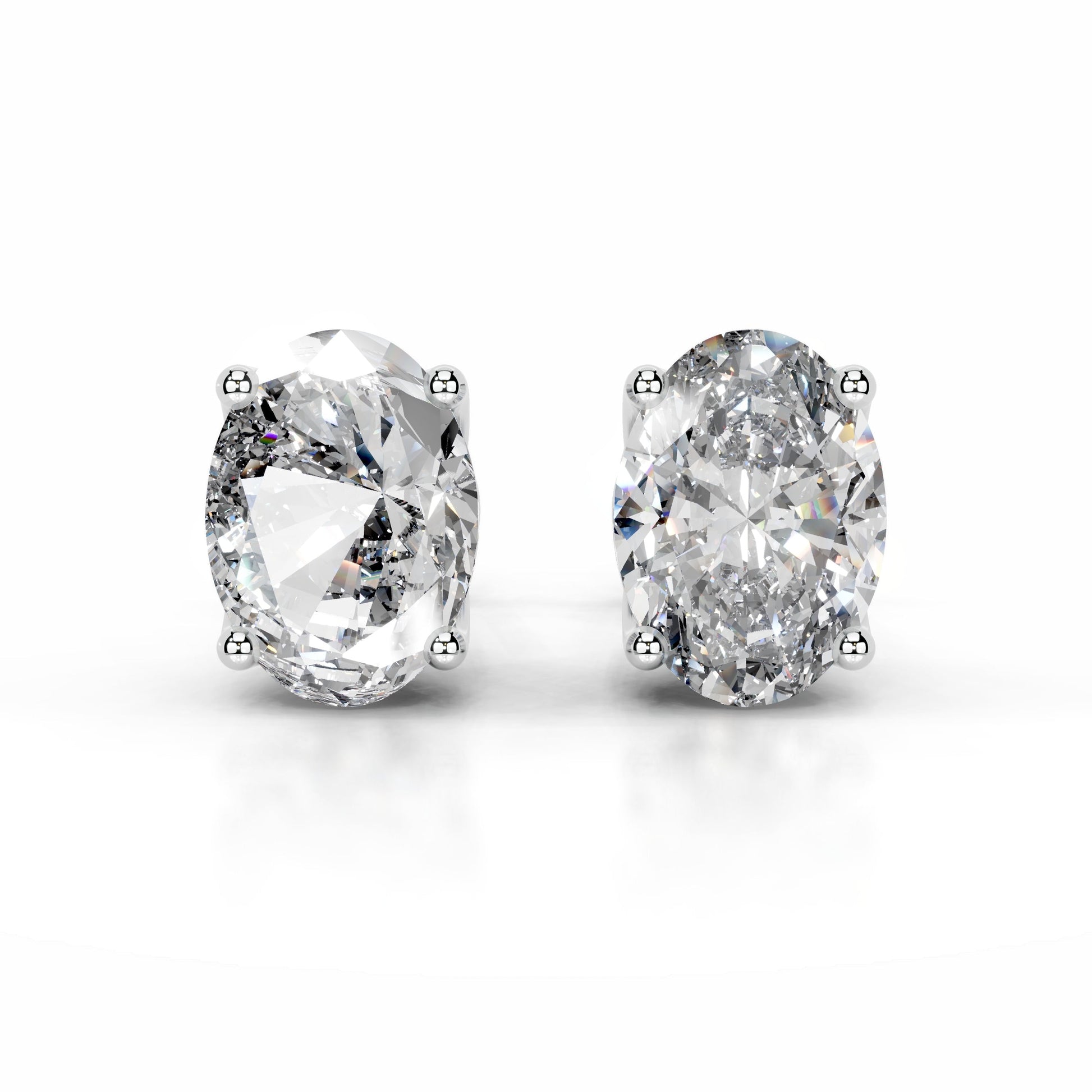 White :: round diamond stud earrings eco friendly lab grown luxury design