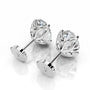 White :: modern round lab diamond earrings minimalist elegant studs