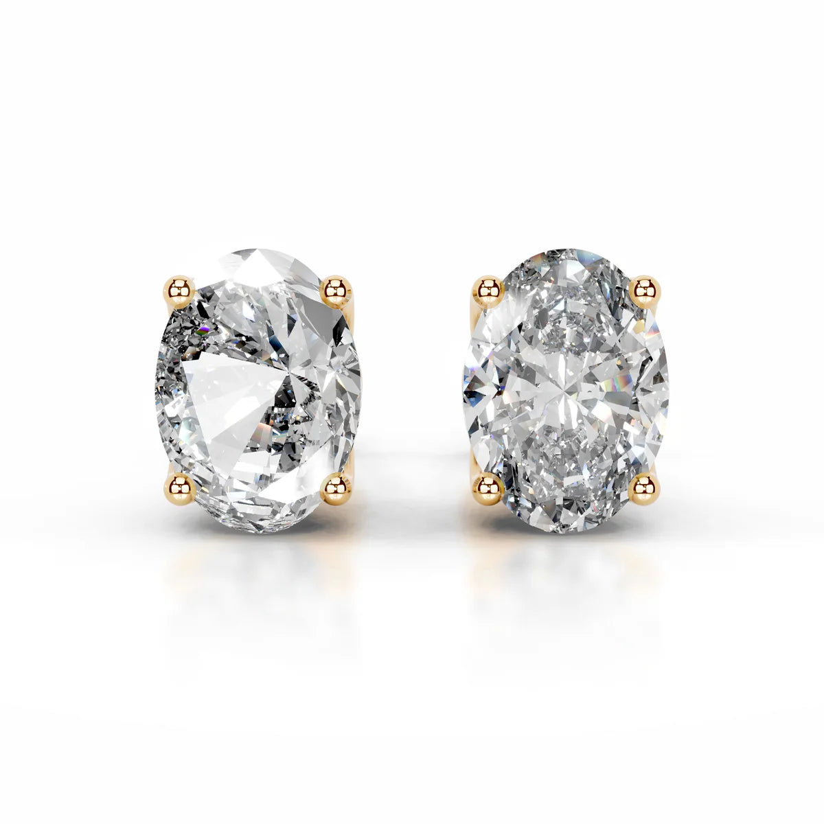 Yellow :: high sparkle round lab grown diamond earrings luxury studs