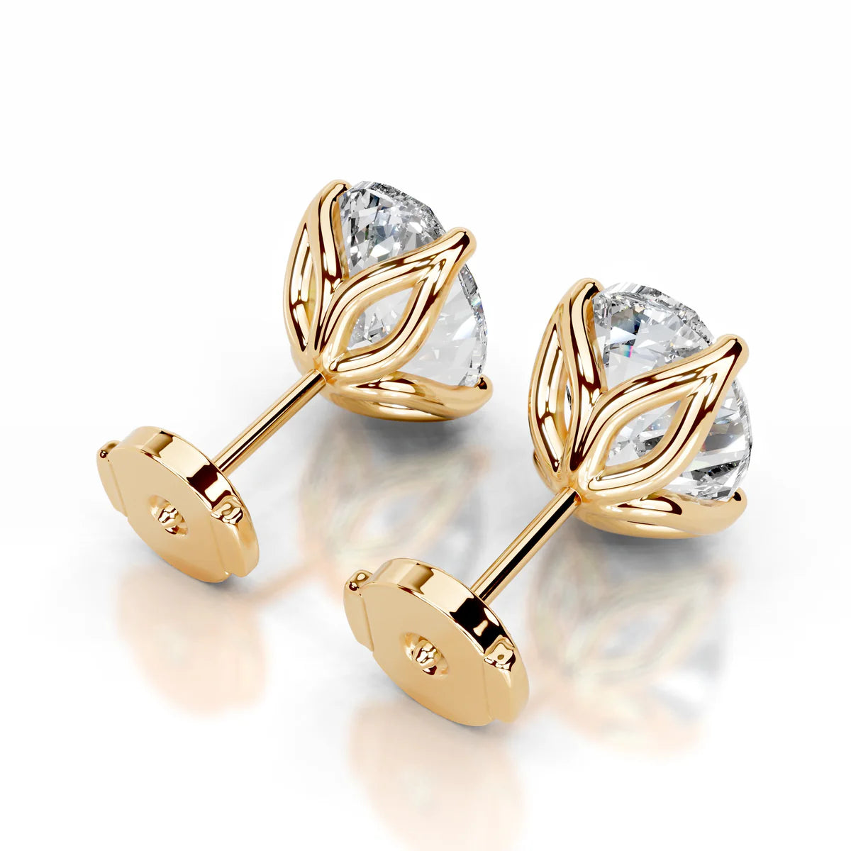 Yellow :: round diamond earrings lab grown eco friendly fine jewelry gift
