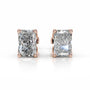 Rose :: round diamond earrings lab grown eco friendly fine jewelry gift