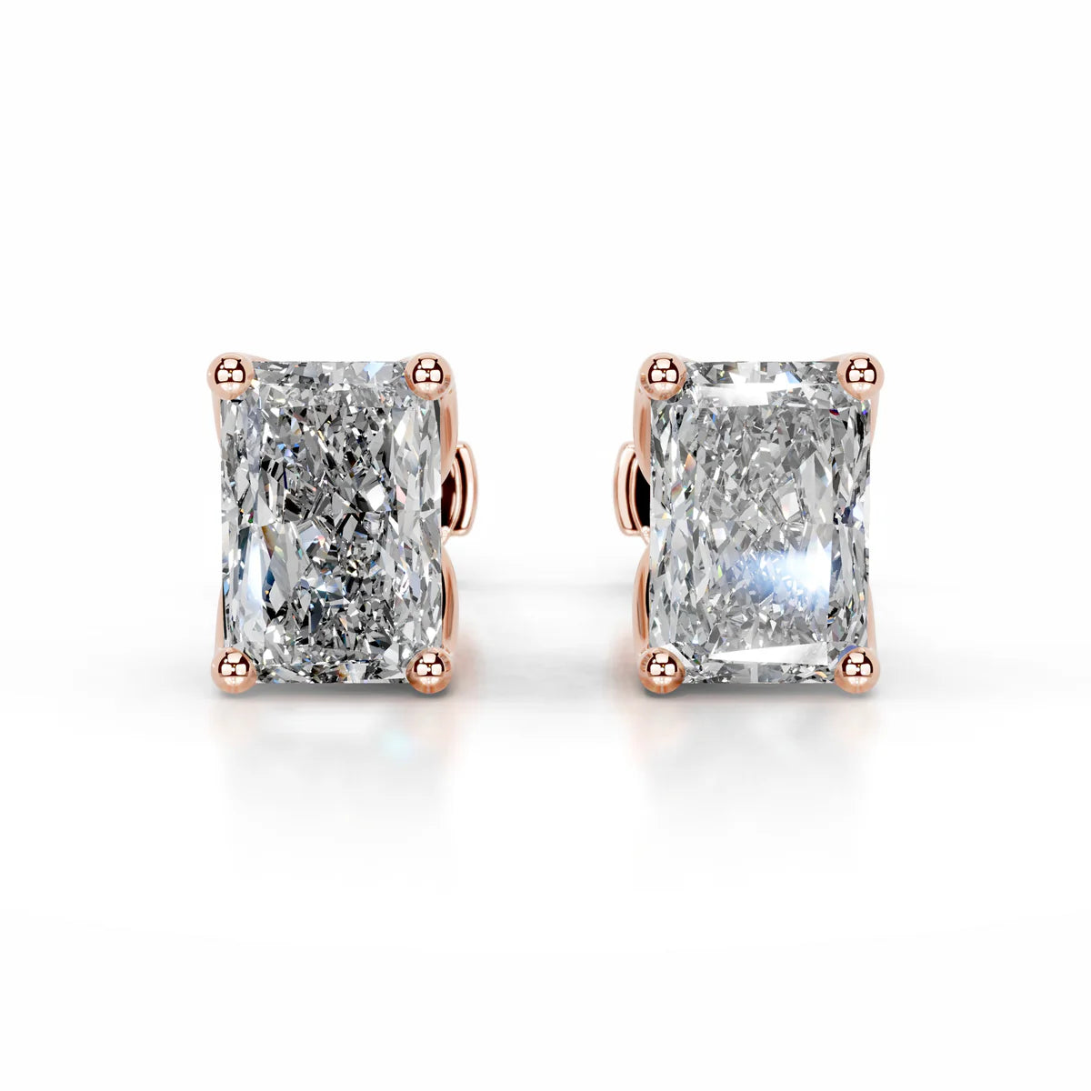 Rose :: round diamond earrings lab grown eco friendly fine jewelry gift