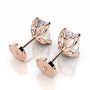 Rose :: round lab diamond earrings detailed sparkle close up view