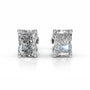 White :: round lab grown diamond stud earrings IGI certified brilliant sparkle