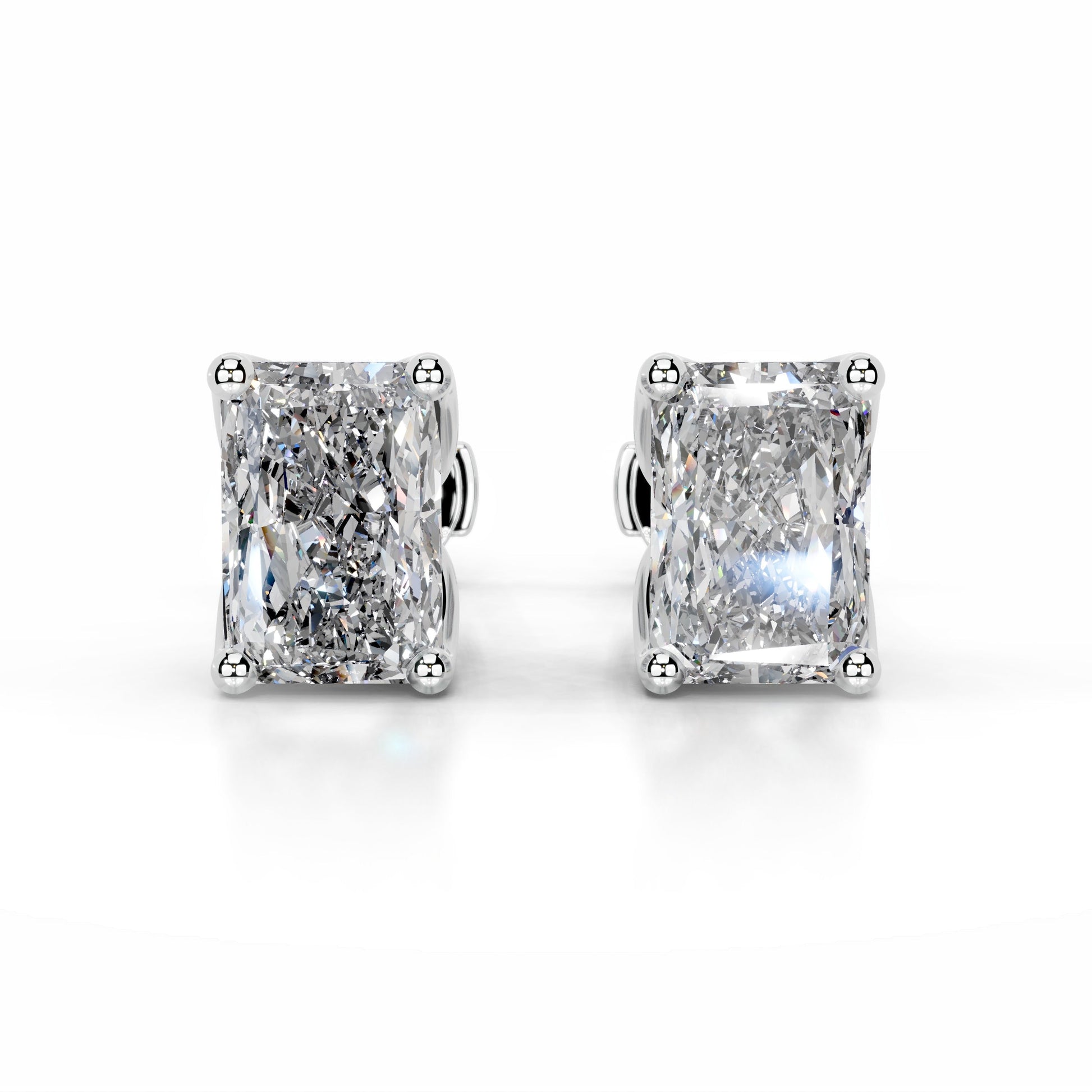 White :: round lab grown diamond stud earrings IGI certified brilliant sparkle