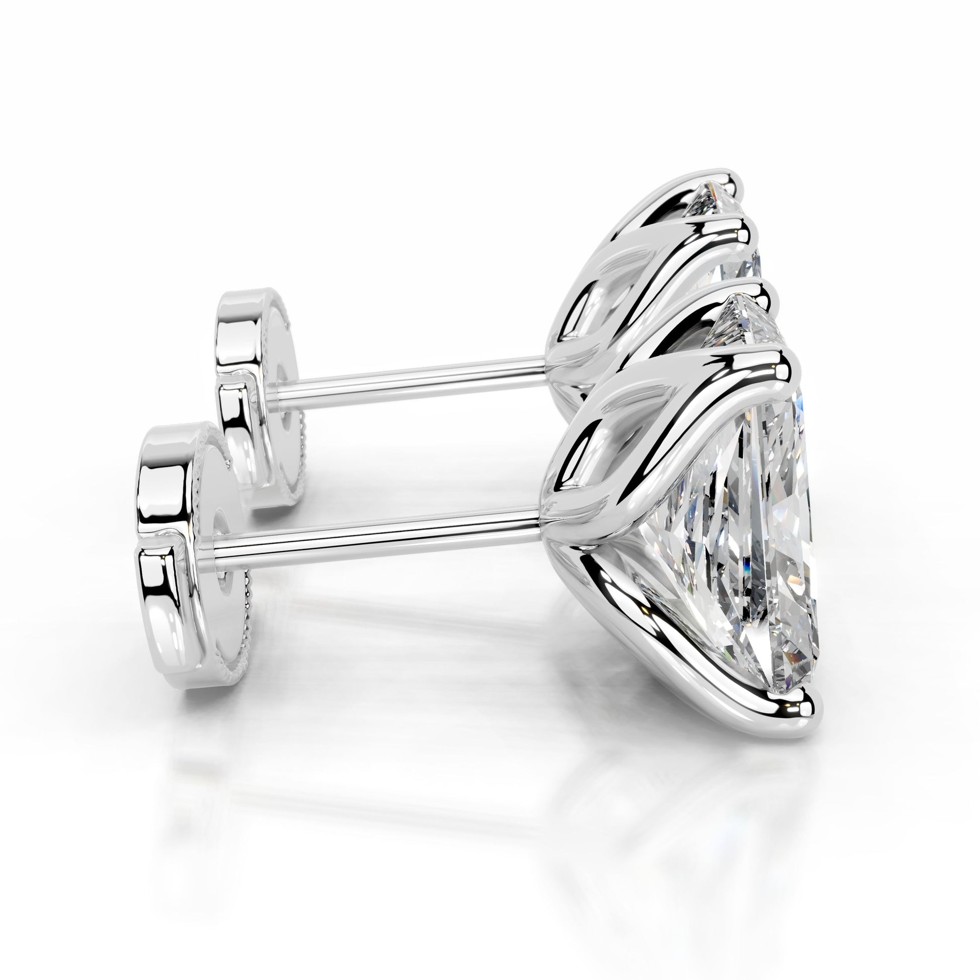 White :: IGI certified round diamond earrings lab grown elegant stud design