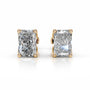 Yellow :: round brilliant diamond earrings lab grown high sparkle premium