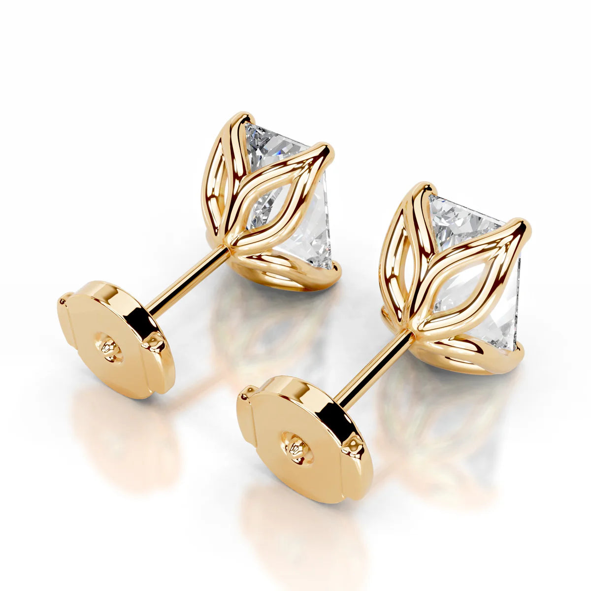 Yellow :: timeless round diamond studs lab grown classic fine jewelry