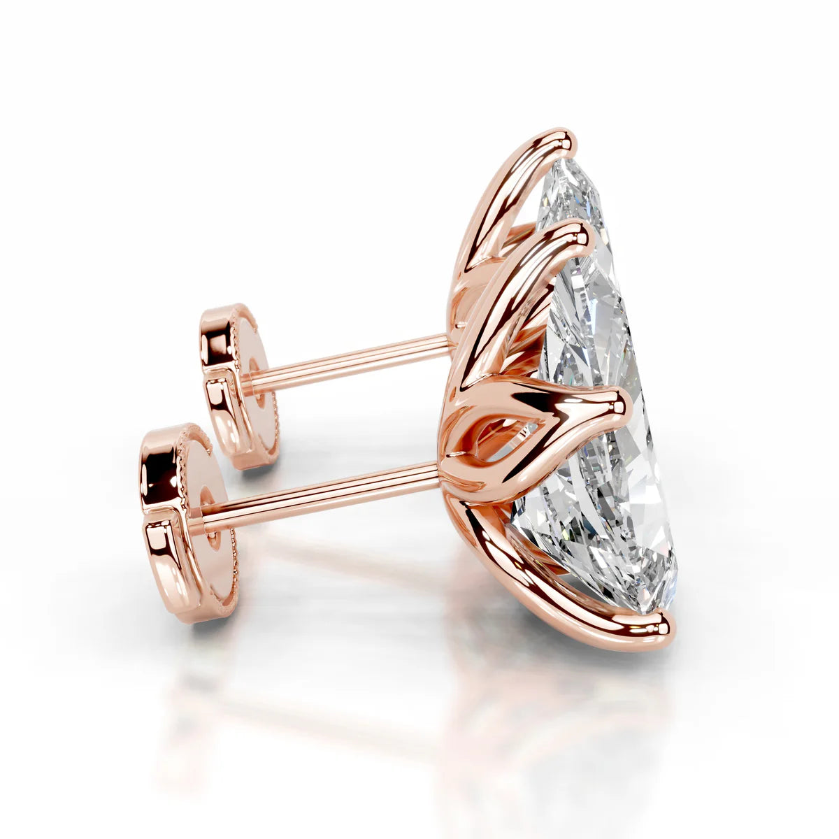 Rose :: round lab grown diamond studs brilliant cut elegant design