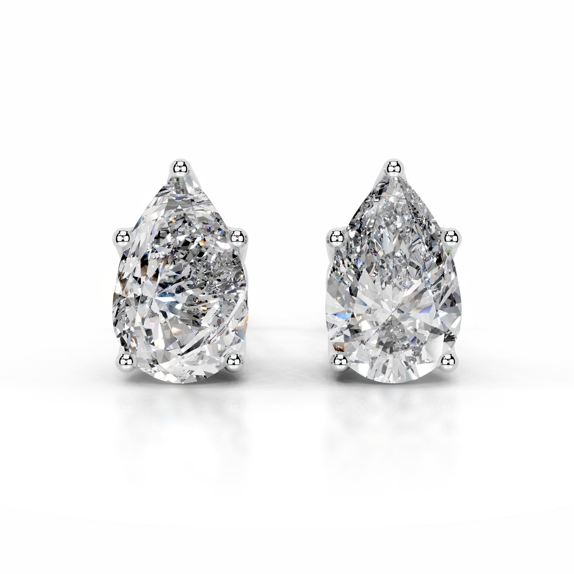 White :: round diamond stud earrings eco friendly lab grown luxury design