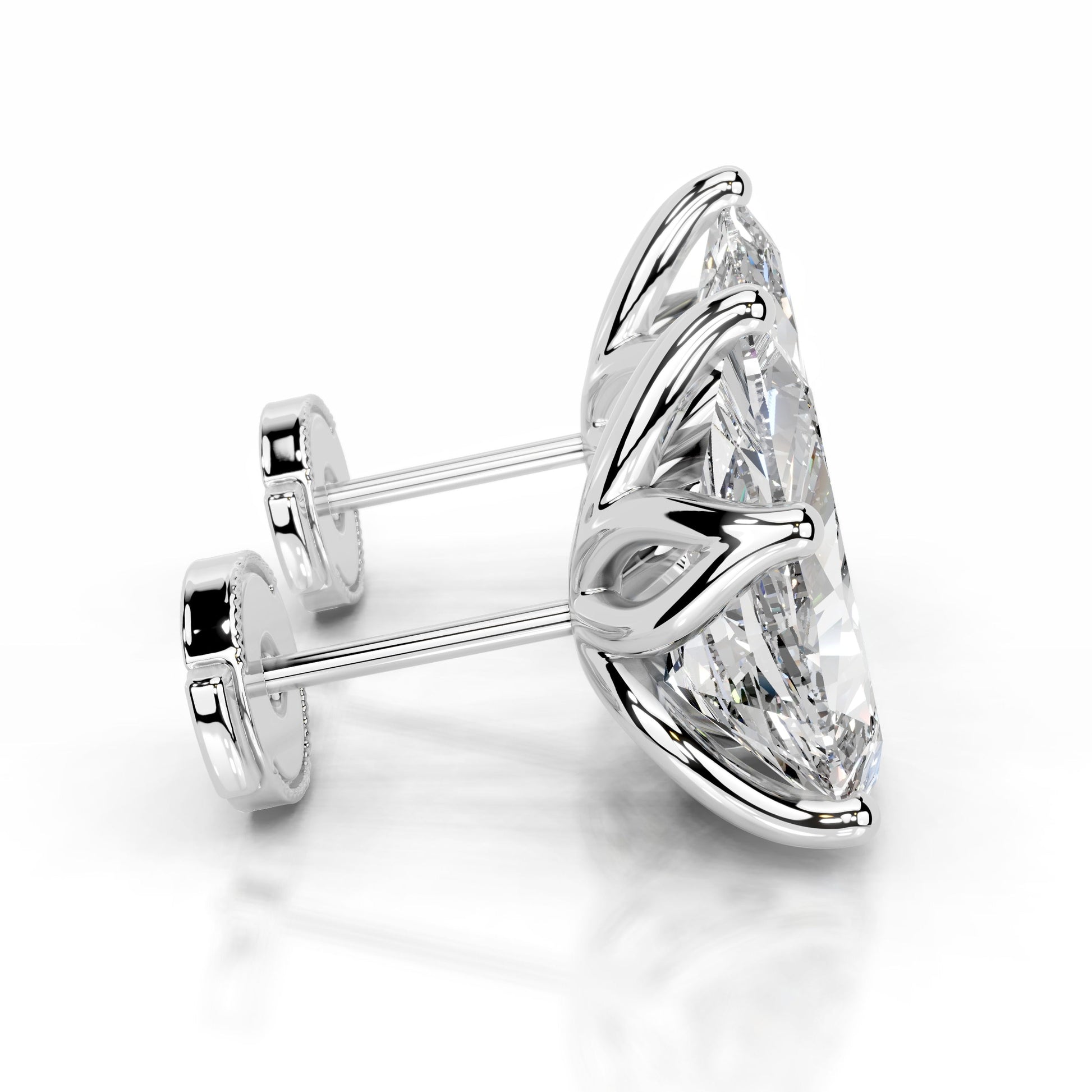 White :: round brilliant diamond earrings lab grown high sparkle premium