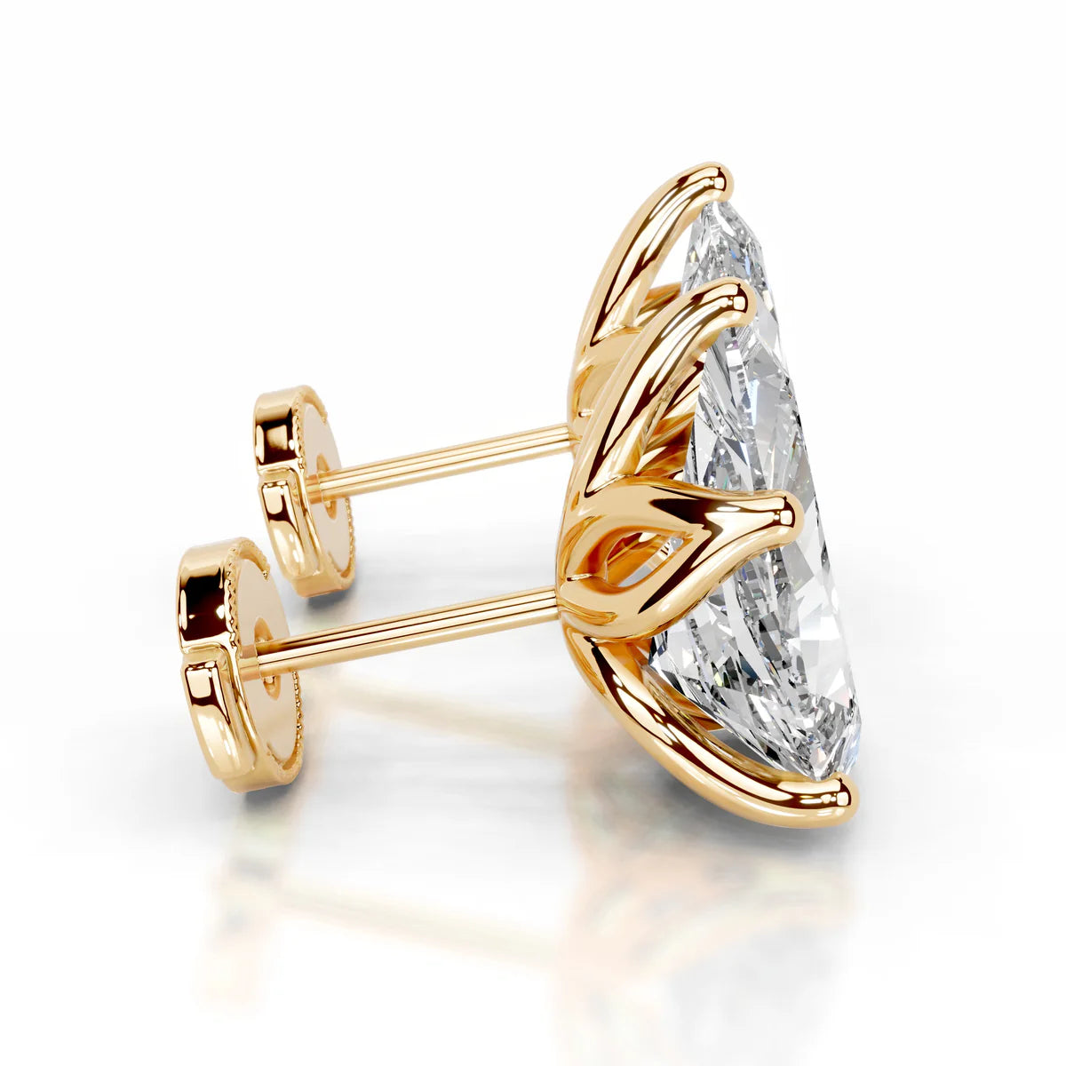 Yellow :: round diamond earrings lab grown eco friendly fine jewelry gift