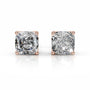 Rose :: round cut diamond stud earrings lab grown premium sparkle jewelry
