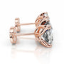 Rose :: lab grown round diamond earrings close up brilliance fine jewelry