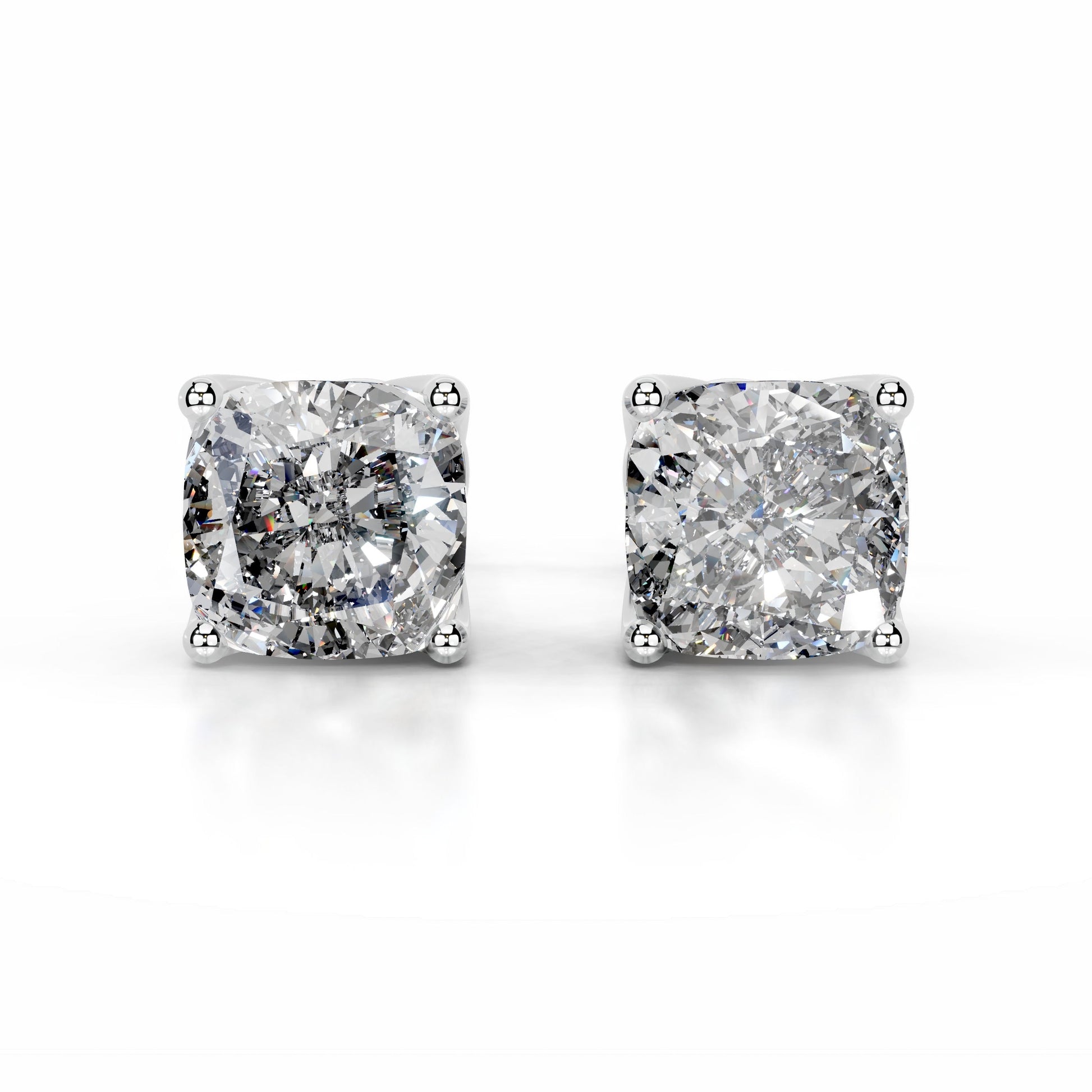 White :: premium round diamond stud earrings lab grown IGI certified stones