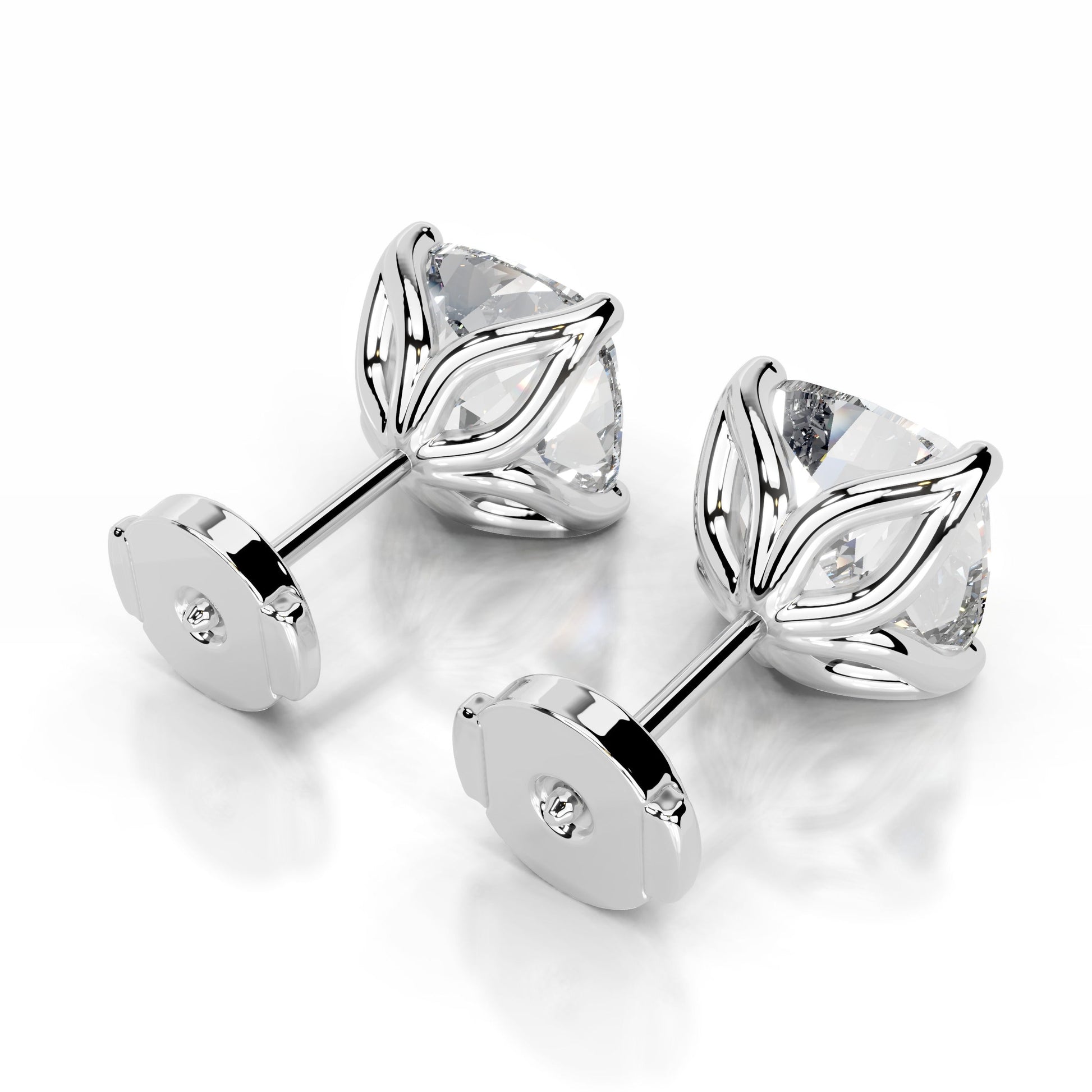White :: round cut lab diamond earrings elegant everyday wear jewelry