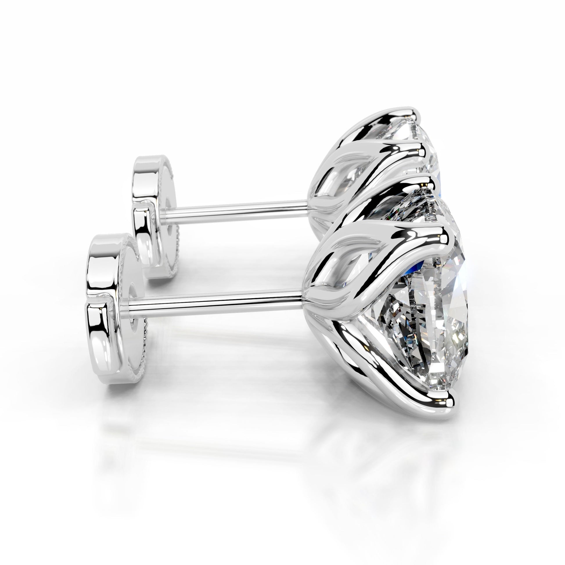 White :: high sparkle round lab grown diamond earrings luxury studs