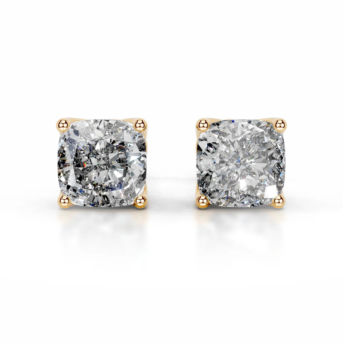 Yellow :: luxury round lab grown diamond earrings premium craftsmanship