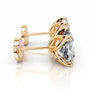 Yellow :: round lab grown diamond studs brilliant cut elegant design